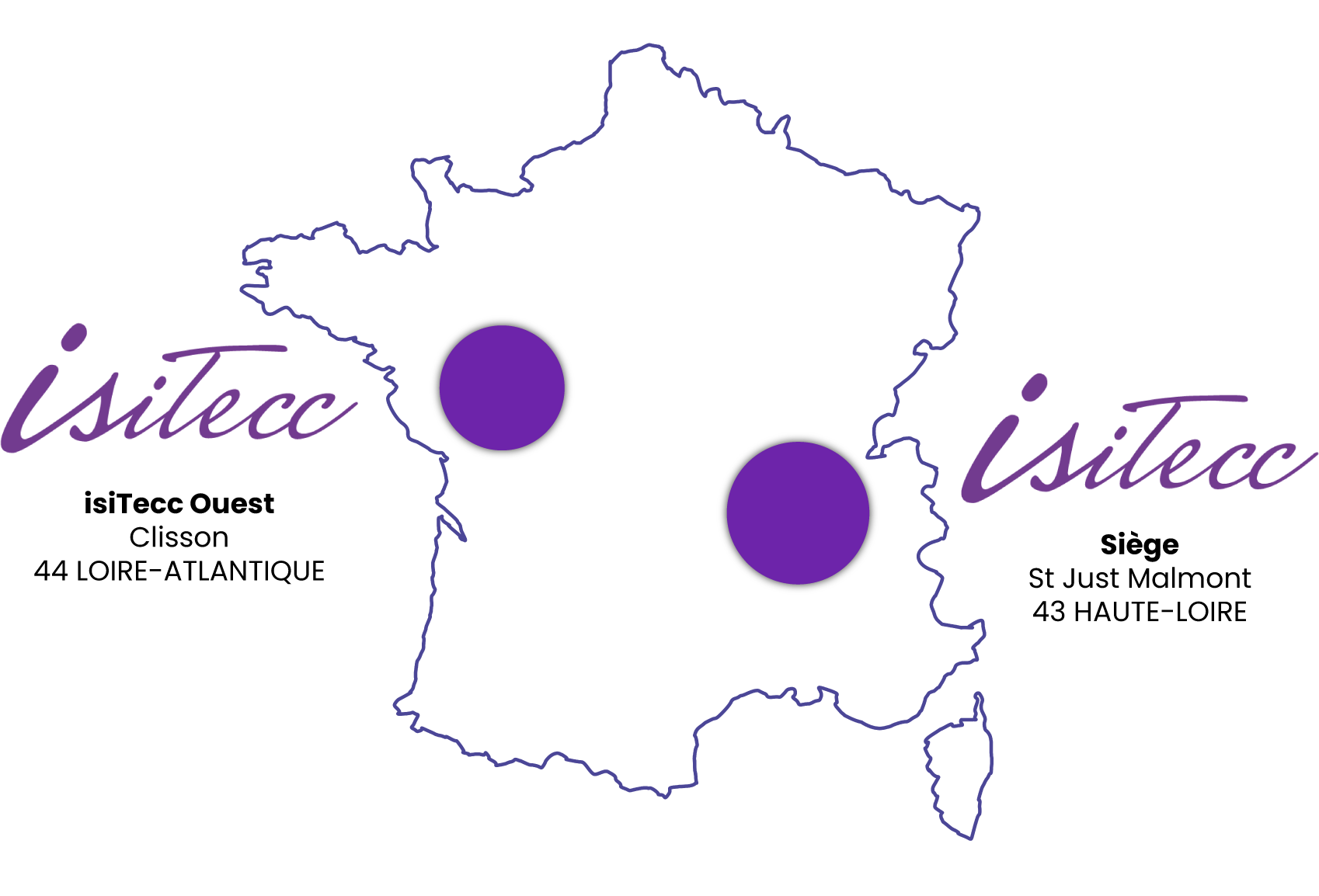 IsiTecc 2 agences de proximité : Auvergne Rhône-Alpes et Ouest